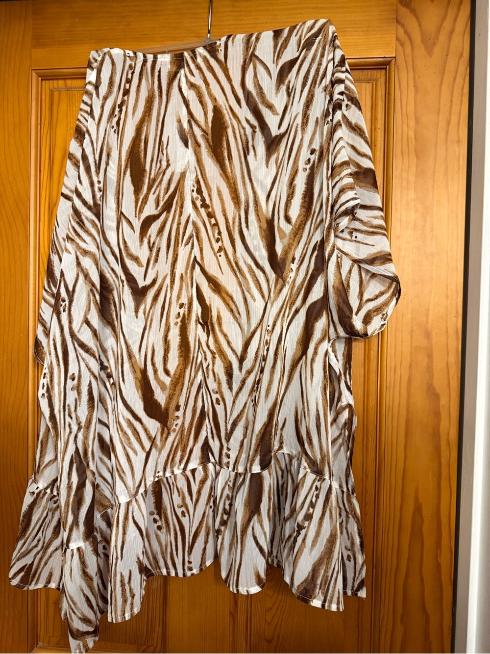 maurices Brown & White Zebra-Stripe Duster - Picture 4 of 4